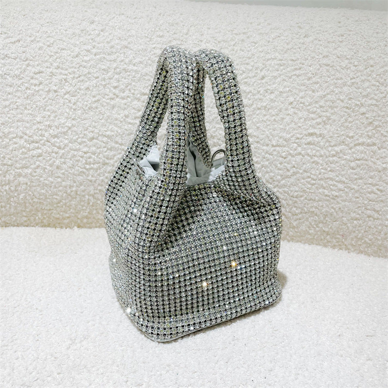 crystal-embellished knotted-handle evening bag - Eromidc