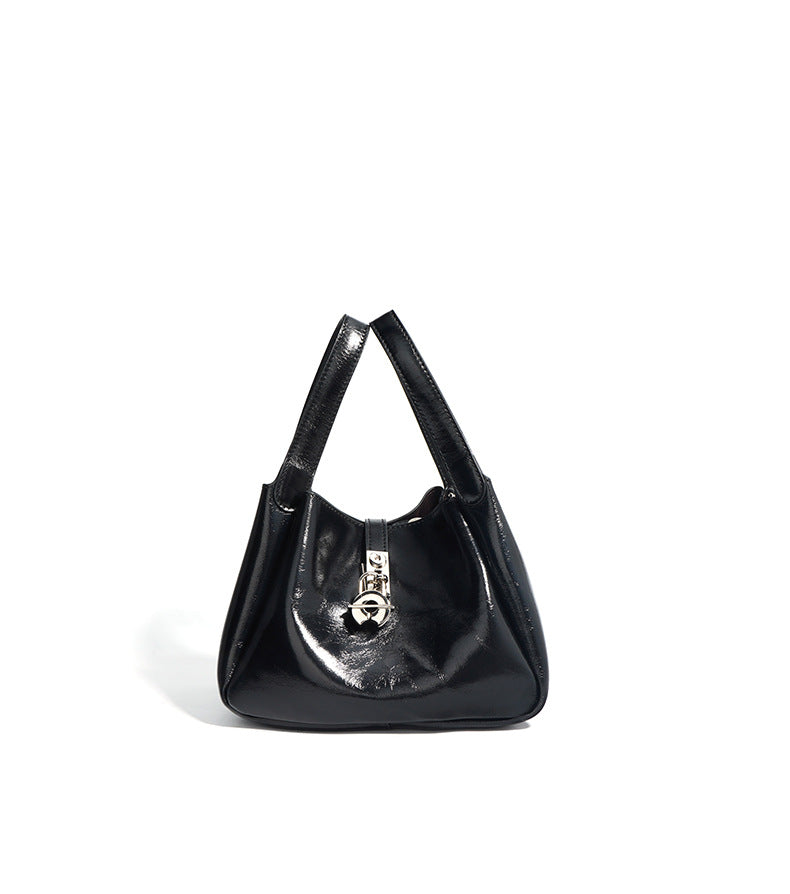 structured mini tote bag with metallic turn-lock - LAYFA