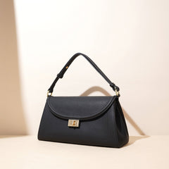 structured flap shoulder bag with turn-lock closure – NOIRÉ