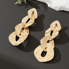 Textured linked drop earrings with organic shapes – Ristu