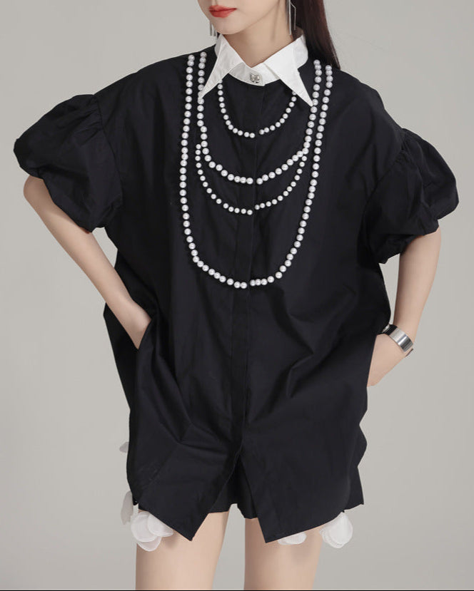 Off-the-shoulder button-down shirt - Mutri
