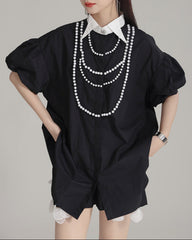 Off-the-shoulder button-down shirt - Mutri