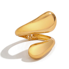 fluid teardrop cuff bracelet in polished gold – VELA