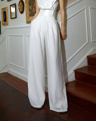 High-waist wide-leg pants with pleated front - Atry