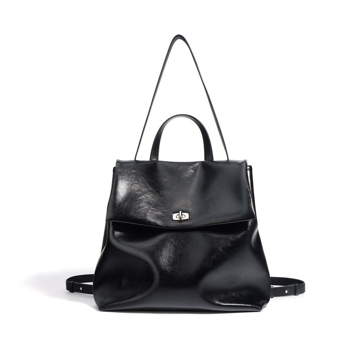 oversized structured flap bag with top handle – NOIH