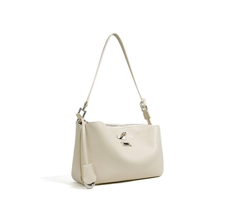 structured shoulder bag with twist-lock clasp - SOFIAQ