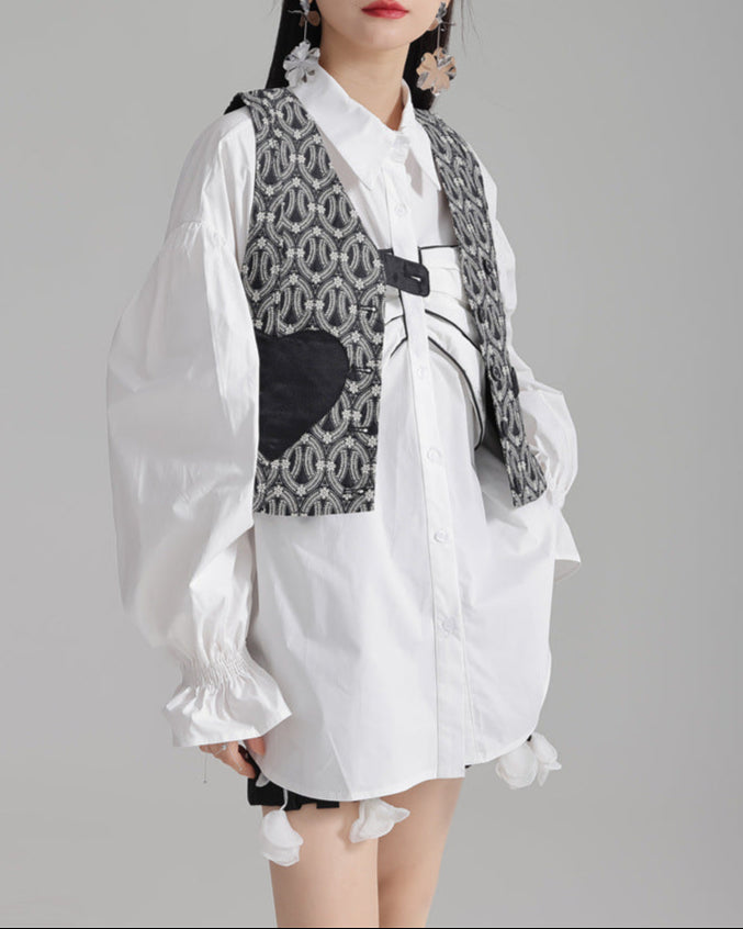 oversized shirt with bow detail and puffed sleeves - Bulji