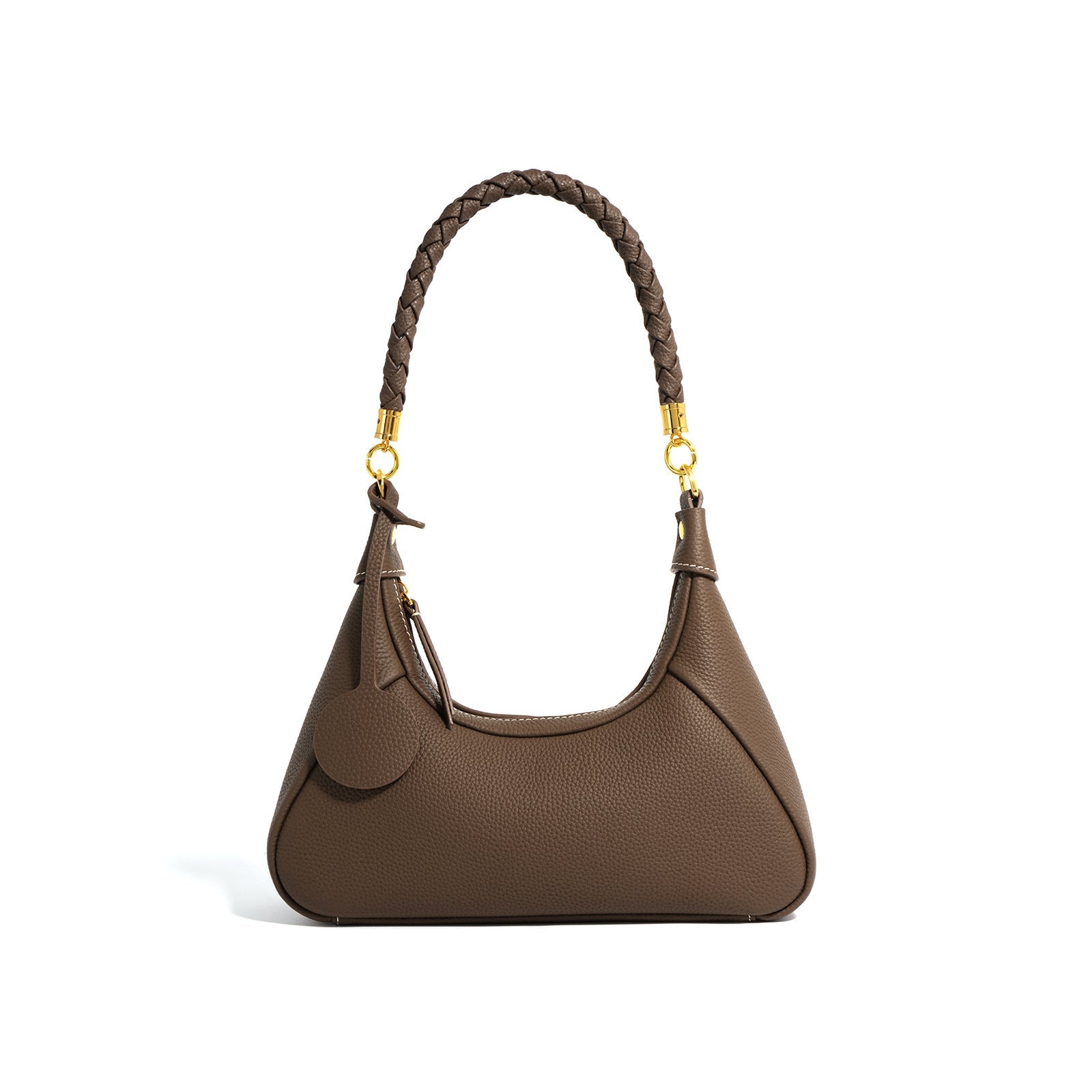 Curved hobo shoulder bag with braided strap - STELZA