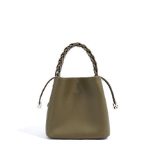 mini bucket bag with braided top handle - LUXA