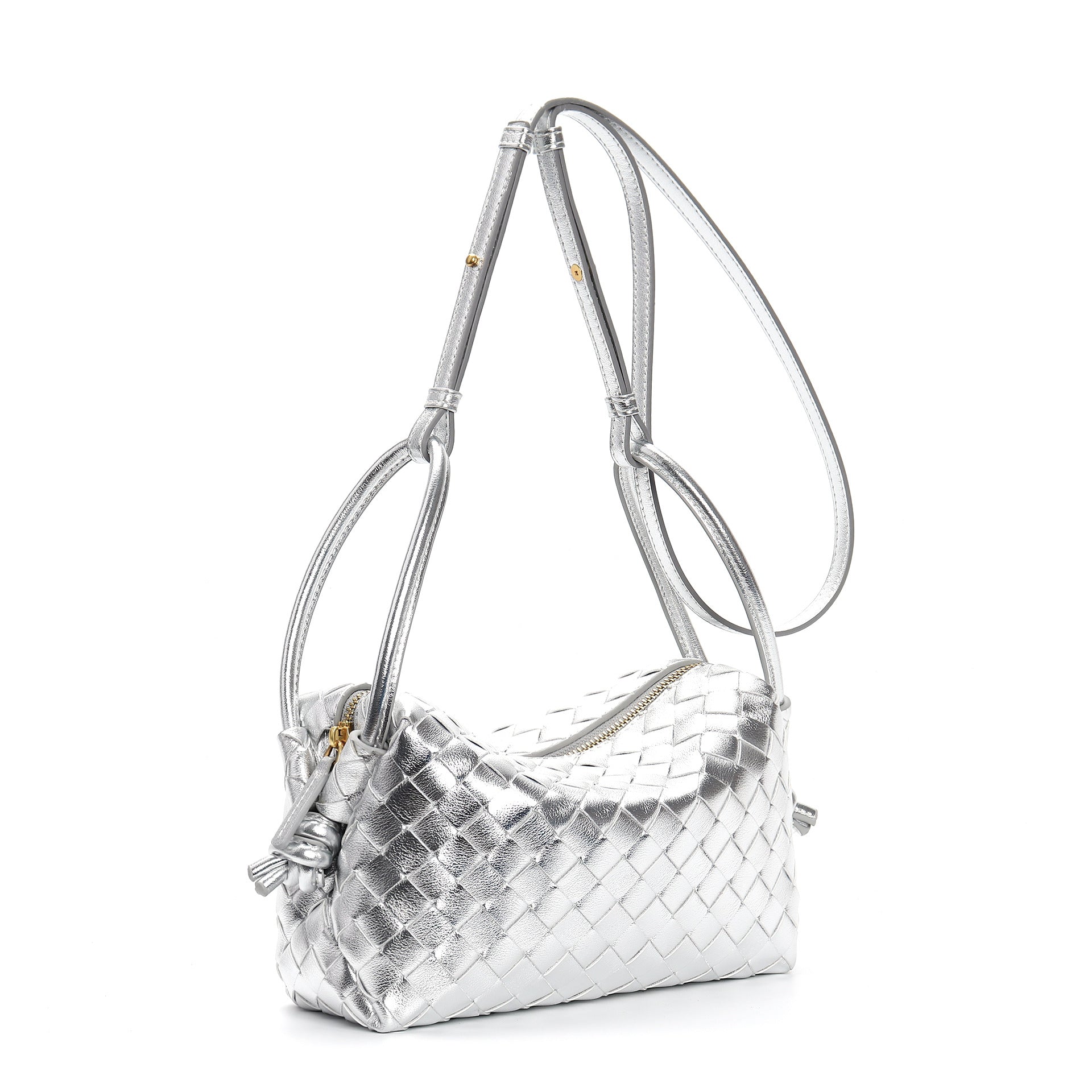 textured leather crossbody with adjustable strap - INESU