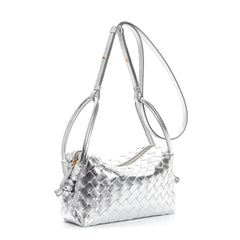 textured leather crossbody with adjustable strap - INESU