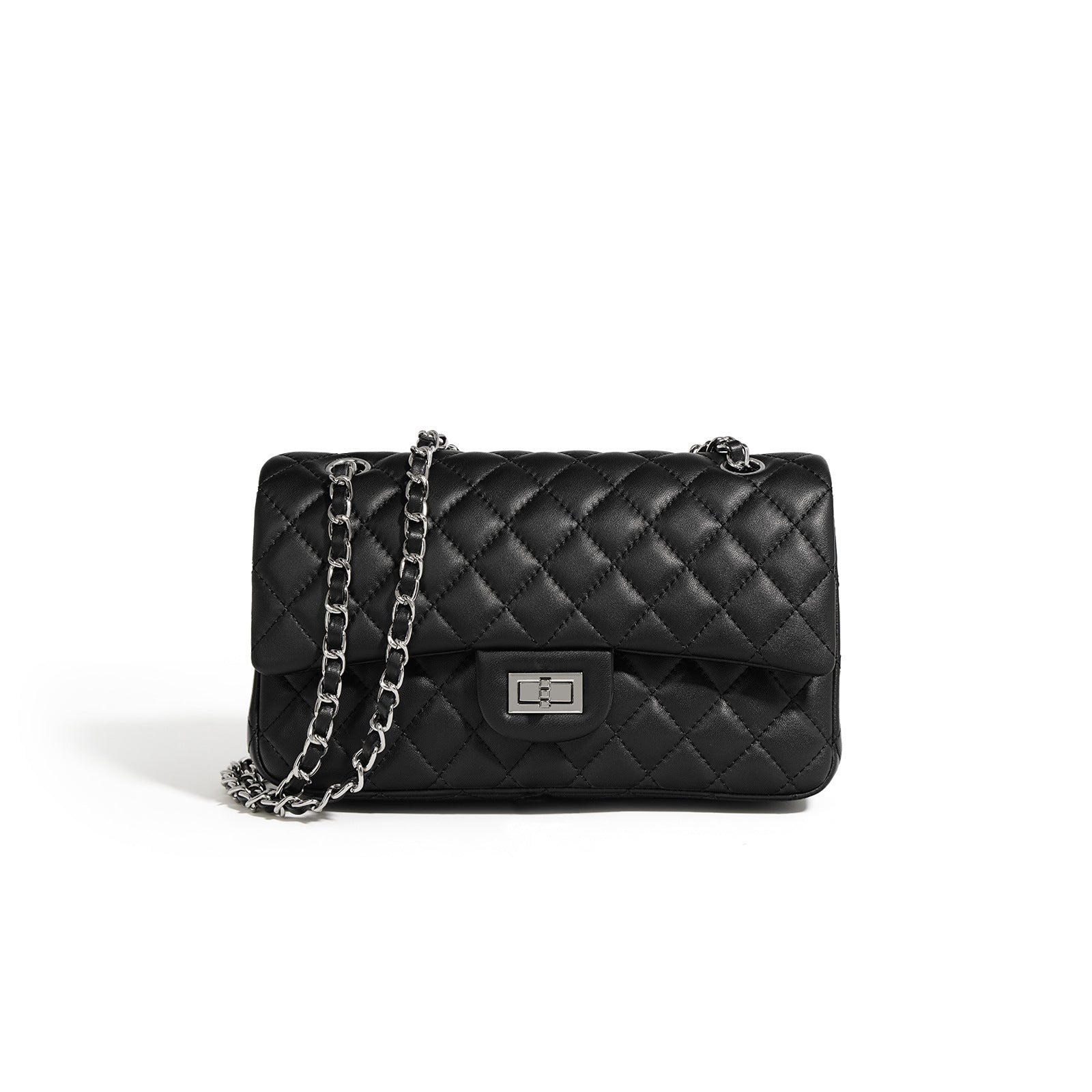 quilted flap shoulder bag with chain strap – COLETTE