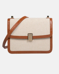 structured canvas crossbody bag with croc-trim details – SUJEN