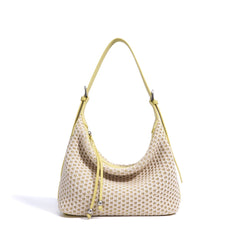 woven shoulder bag with lemon trim – FAYE