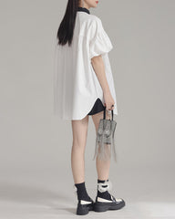 Off-the-shoulder button-down shirt - Mutri