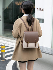 two-tone mini backpack with buckle flap – COCLH