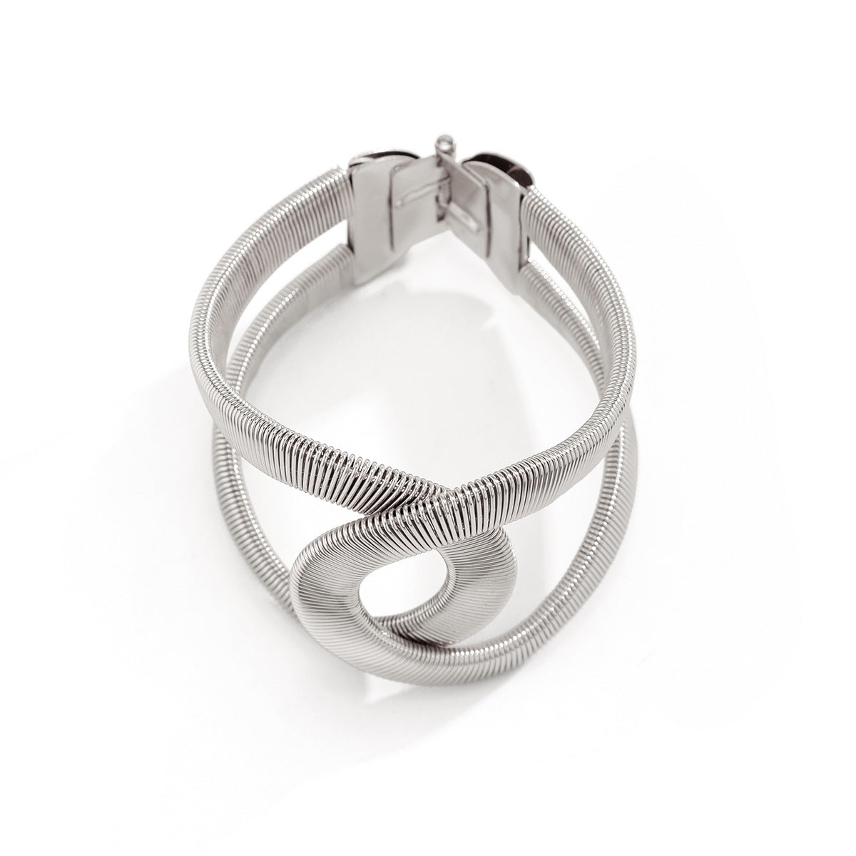 sculpted coil cuff bracelet with interlocking loops – VORTA