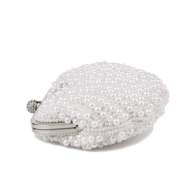 beaded pearl clutch with crystal clasp - RoviL