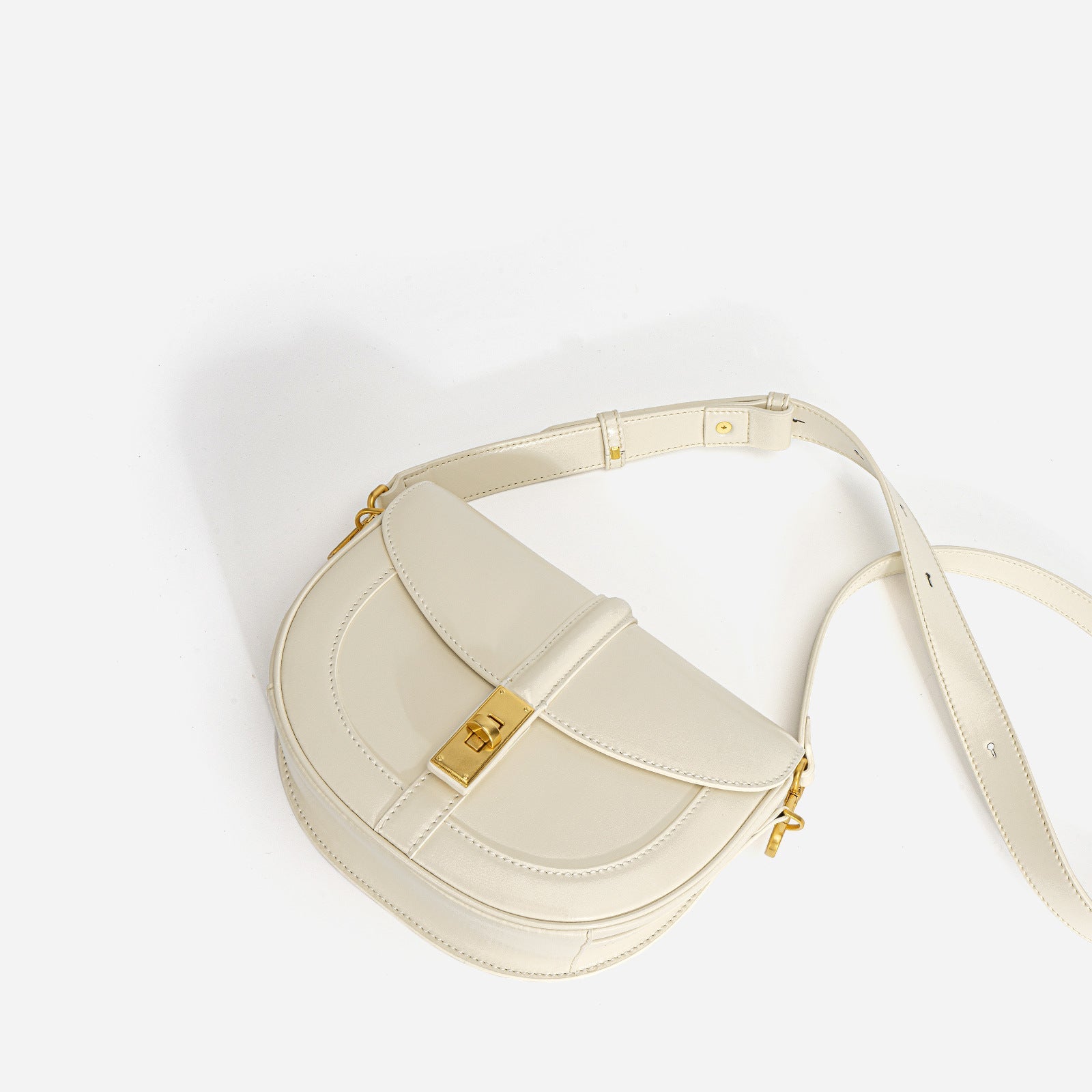 structured curved flap bag with wide crossbody strap – ZIVA