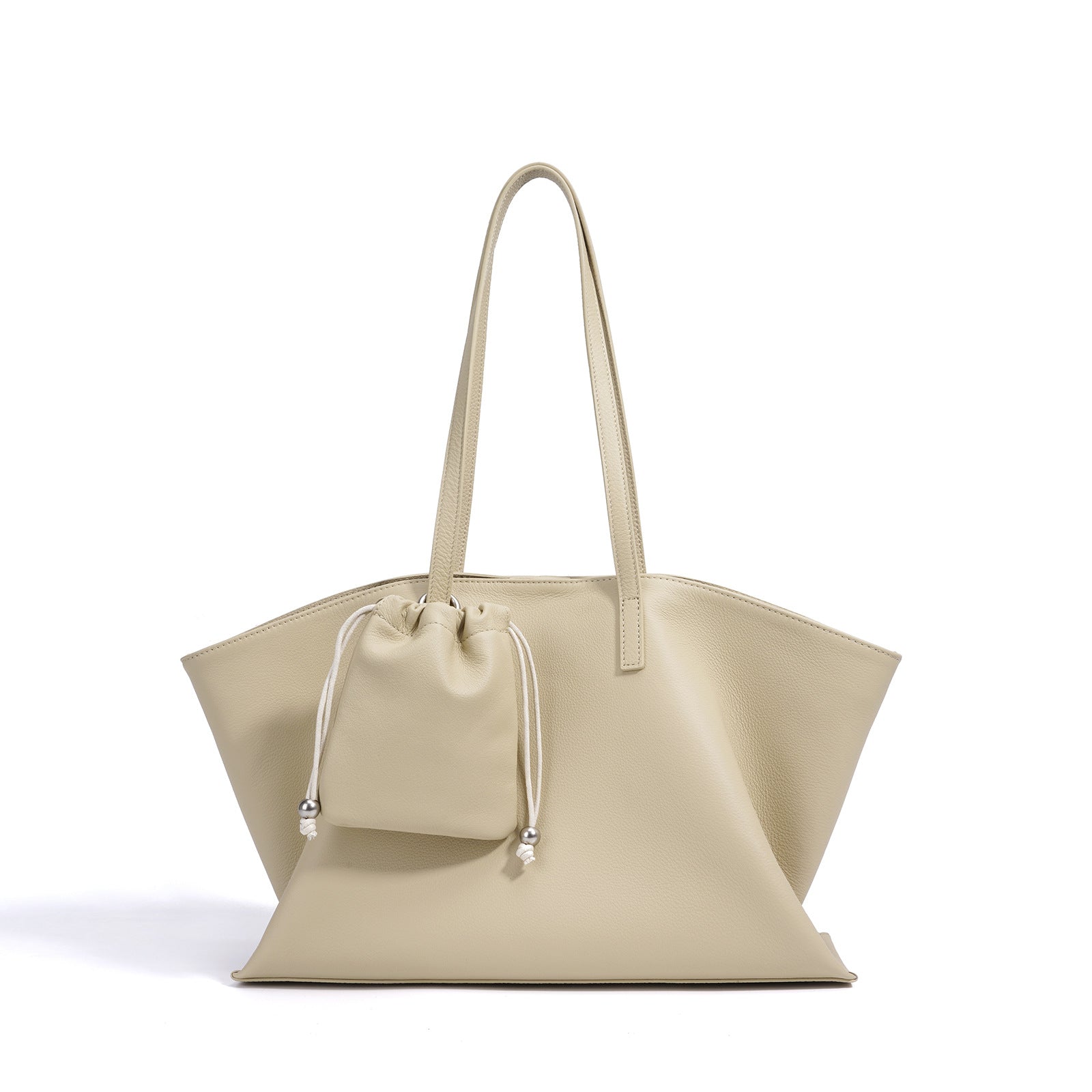 soft-structured tote bag with mini pouch – SANDRA