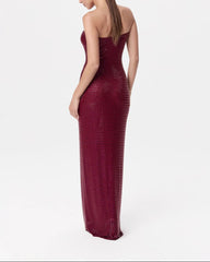 Strapless fitted gown with sequin embellishment - Surty