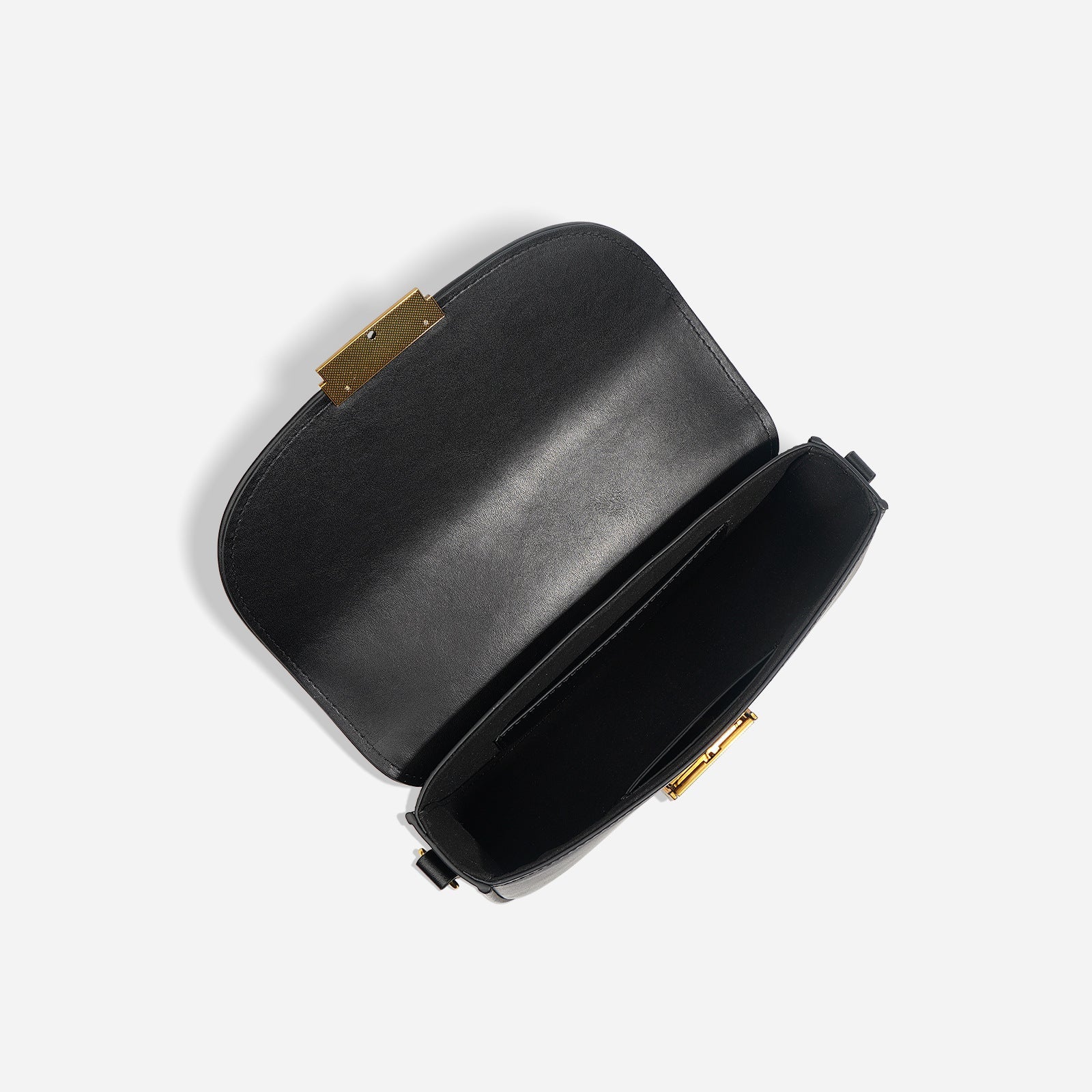 structured flap shoulder bag with gold clasp - AVAX