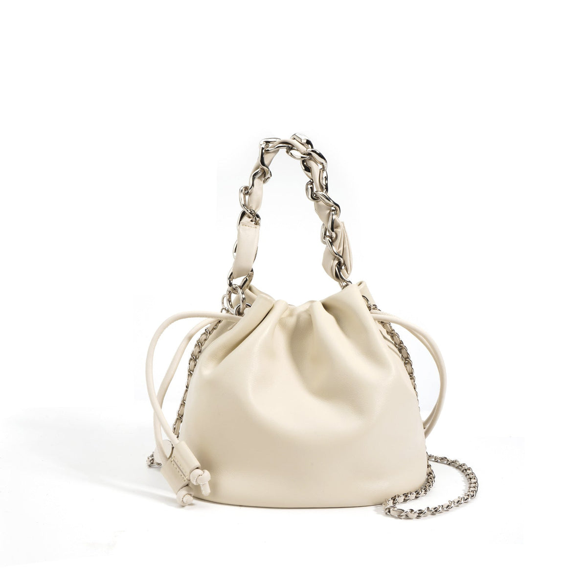 drawstring bucket bag with chunky chain handle – LUNZA