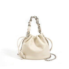 drawstring bucket bag with chunky chain handle – LUNZA