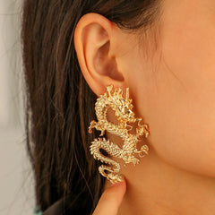 gold dragon statement earring – ZENRA