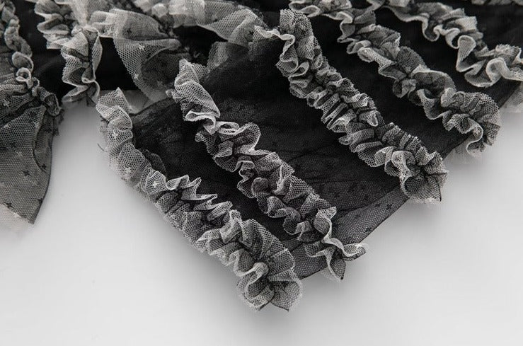 tiered ruffle tulle midi dress – Fyzeelk