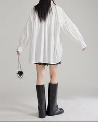 Relaxed oversized shirt with adjustable drawstring - Zardu