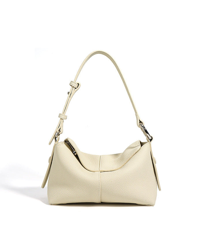 slouchy crescent shoulder bag in grained leather - NARPA