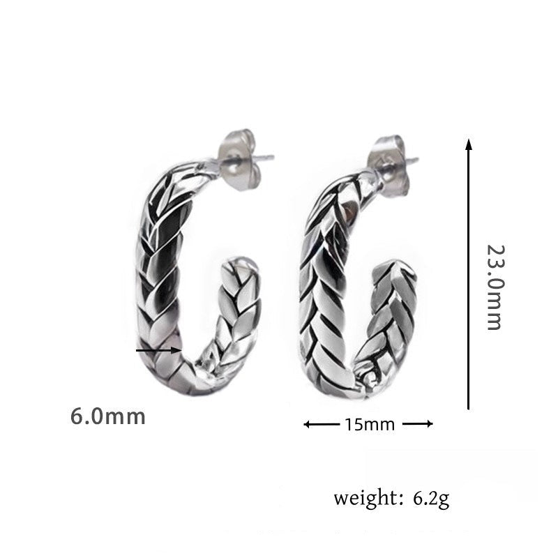 braided gold hoop earrings - SENIA