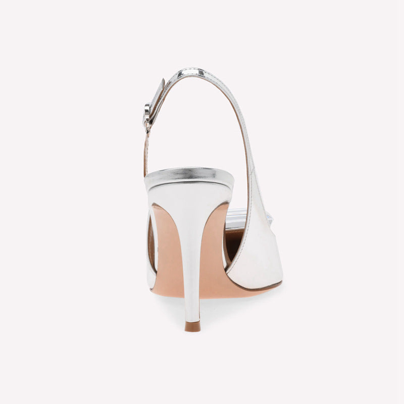 nude patent slingback heels with oversized crystal bow – BELA