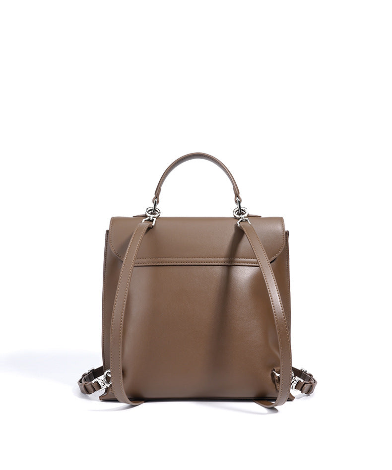 structured suede backpack with leather flap – SIENA