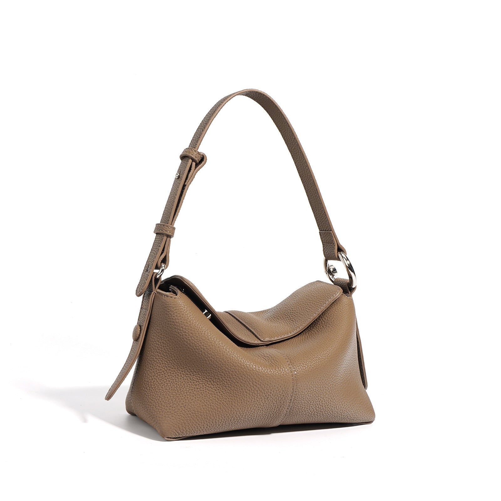 slouchy crescent shoulder bag in grained leather - NARPA