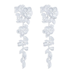 Floral drop earrings with cascading leaf vines – Bondru