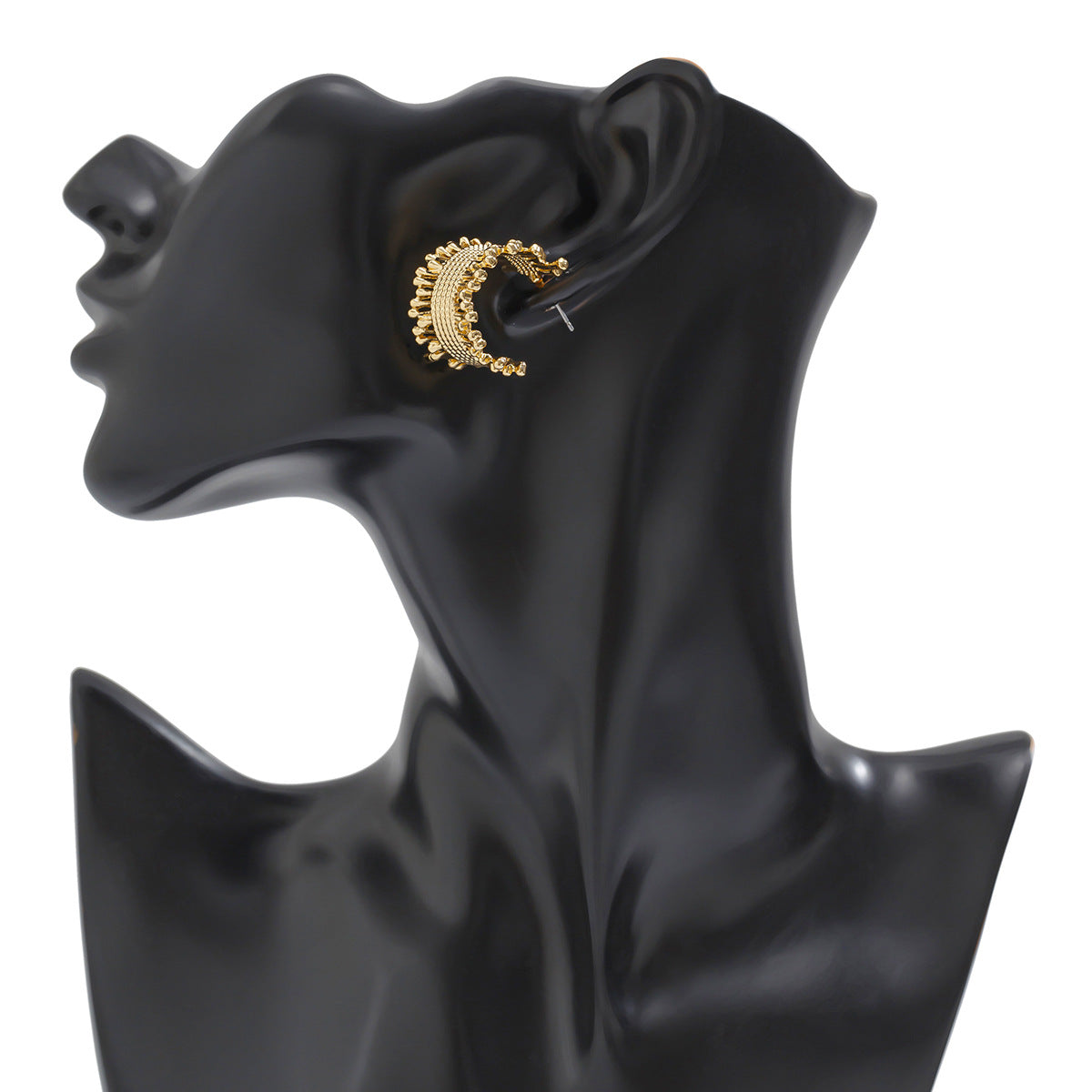 Textured woven hoop earrings with abstract tips – Nasdol
