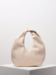 Knotted hobo shoulder bag in smooth leather - Nikru