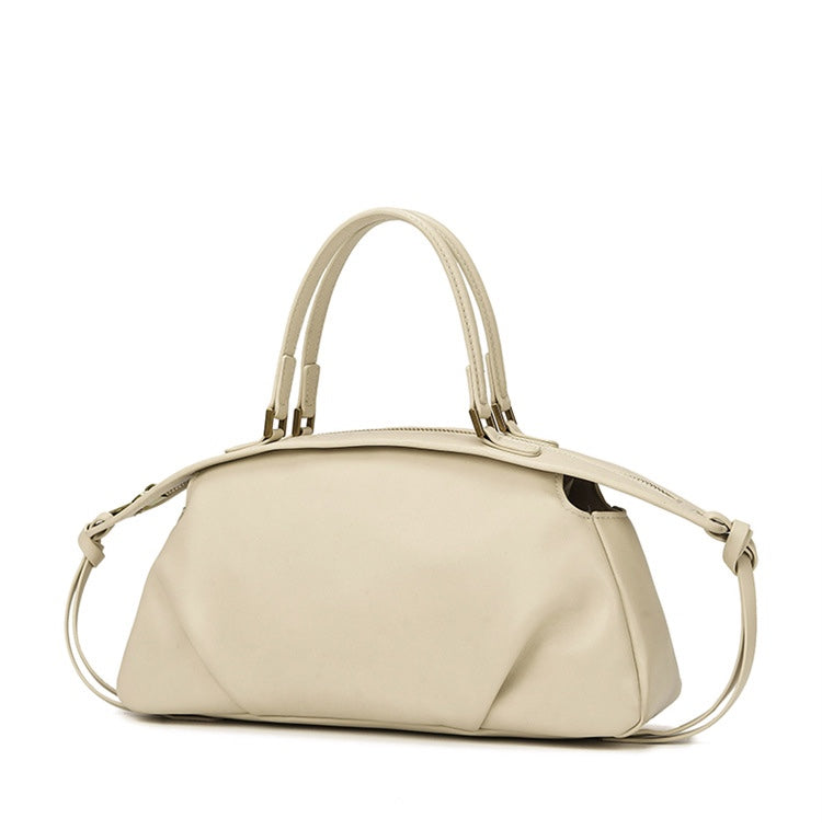 structured satchel bag in ivory cream – ELARA