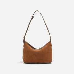 suede crescent bag with leather strap – SIENA