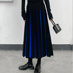Multicolor Pleated Knitted Skirt - Notji