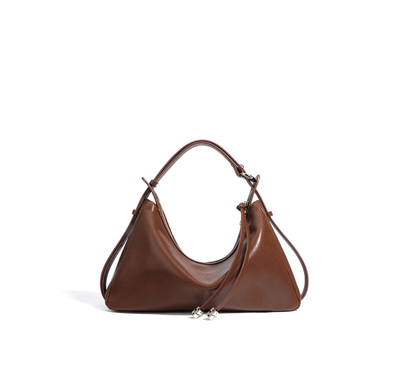crescent shoulder bag with tie straps – MOCHA