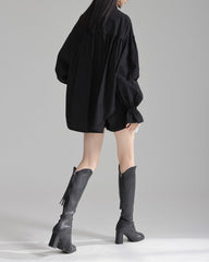 oversized shirt with bow detail and puffed sleeves - Bulji