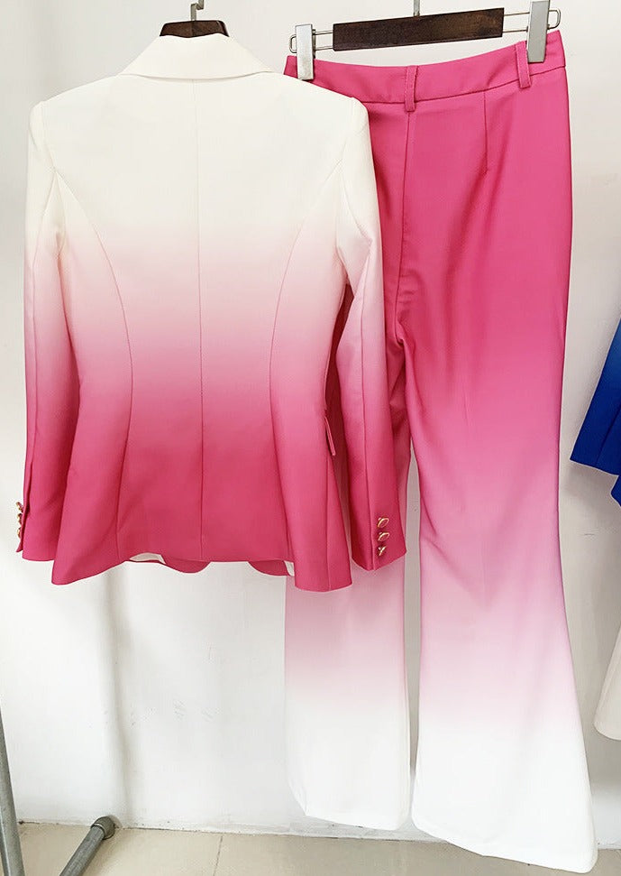 gradient tailored pantsuit with single-breasted blazer – Fannanah