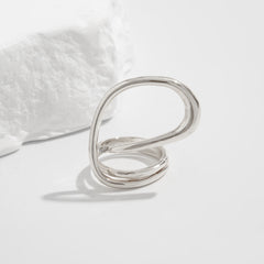 Open spiral ring with fluid wave shape – Lerwa