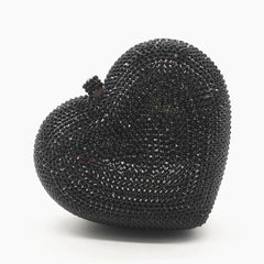 crystal heart-shaped evening clutch - Tawfiqa