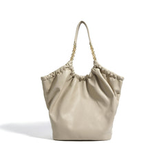 ruched soft tote with chain strap – ELBARA