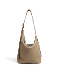 textured leather shoulder bag with adjustable strap - NORDA
