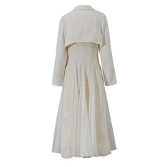 tailored longline coat dress in ivory – Edriesa